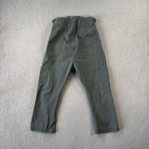 Pietsie Uzes Pants Womens‎ XS Green Drop Crotch Canvas Pull On Slouchy Slim Leg